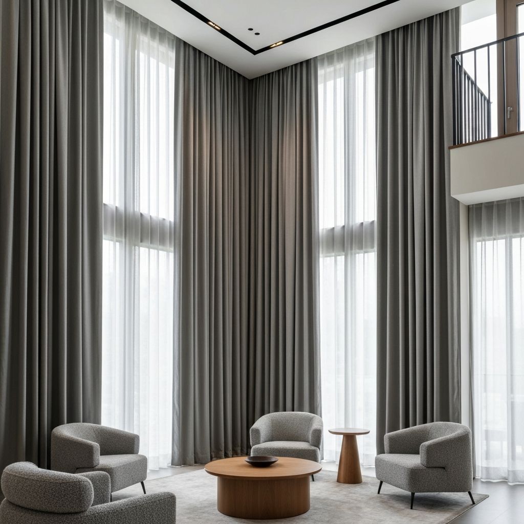 Luxury interior with elegant drapery